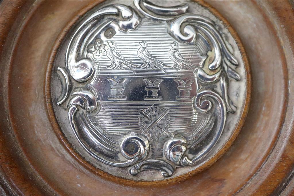 A good set of four early Victorian pierced silver wine coasters, by Joseph Angell I and Joseph Angell II,